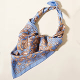Classic Paisley Silk-Feel Polyester Bandana: Beige