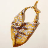 Classic Paisley Silk-Feel Polyester Bandana: Camel