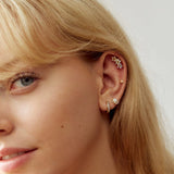 Lover's Tempo - Floral Climber Earrings - White