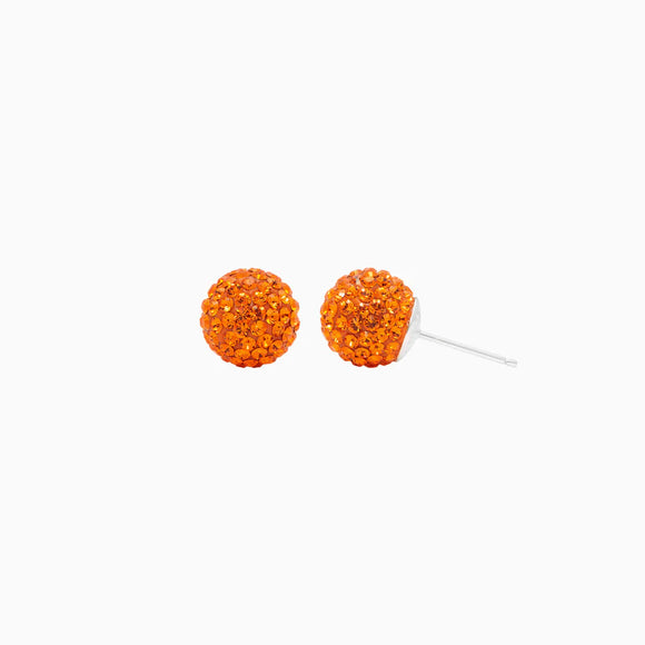 H & B Sparkle Ball Orange Sparkle Ball™ Stud Earrings 10mm