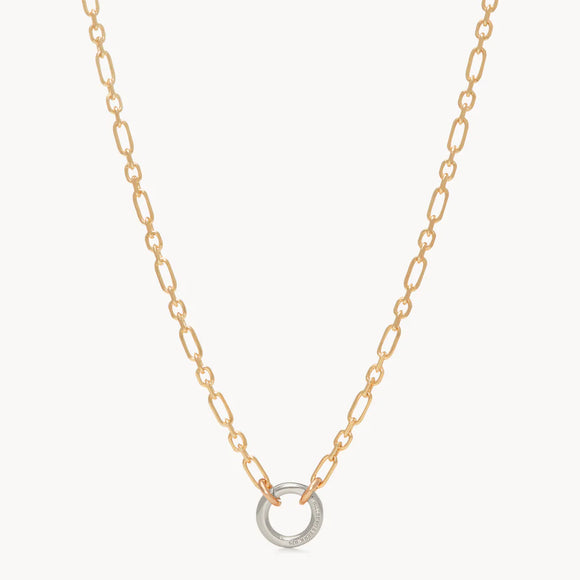 H & B Figaro Charm Chain Necklace — Gold