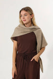Soft Knit Triangle Shawl Scarf: Ginger