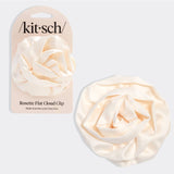 Satin Rosette Medium Flat Cloud Clip - Cream