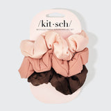 Kitsch - Recycled Fabric Cloud Scrunchies 3pc Set - Rosewood