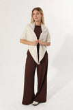 Soft Knit Triangle Shawl Scarf: Oatmeal
