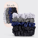 Kitsch - Satin Petite Scrunchies 5pc Set- Midnight