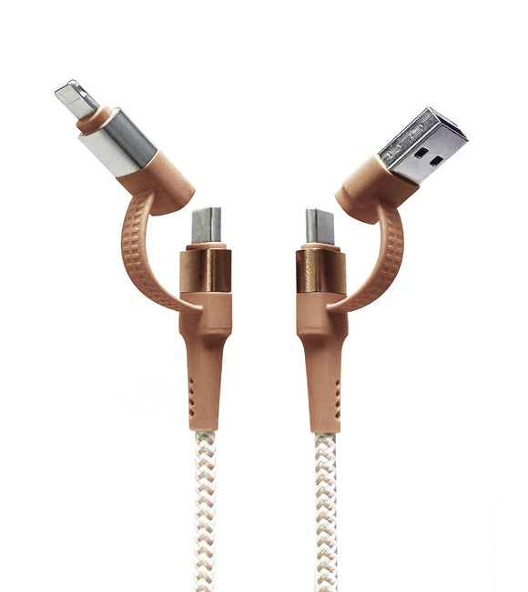 Two Faced 6' Woven Cable: Natural