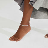 Pilgrim - OANNA recycled herringbone ankle chain - 25 cm