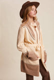 Western Horseshoe Belted Cardigan