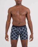 SAXX - Smooth Flex Light Compression Performance Boxer Brief 6" - Prestige Check-Black
