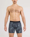 SAXX - Smooth Flex Light Compression Performance Boxer Brief 8" - Smoke Camo-Deep Navy
