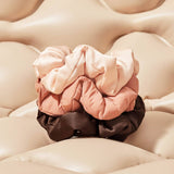 Kitsch - Recycled Fabric Cloud Scrunchies 3pc Set - Rosewood