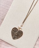 Keshi Pearl Large Heart Pendant Necklace