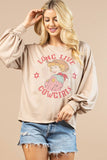 MICAH LONG LIVE COWGIRLS GRAPHIC SWEATSHIRT: KHAKI