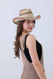 Western Braided Cowboy Hat - Rugged & Stylish: Natural