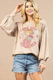 MICAH LONG LIVE COWGIRLS GRAPHIC SWEATSHIRT: KHAKI