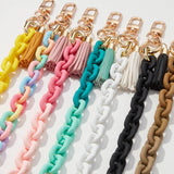 Silicone Coated Matte Key Ring Bracelets with Leather Tassel: Mint