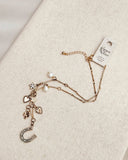 Gold Pearl & Rhinestone Lucky Charms Necklace