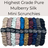 Blush Silks -Finest Grade Pure Mulberry Silk Mini Scrunchies: Gold