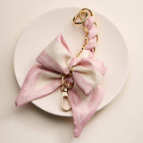 Scarf Bow Keychain with Gold Chain Link