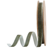17 Colors | 3/8" Velvet Ribbon | 10 Yard Roll: Olive