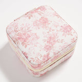 Floral Travel Jewelry Box with Mirror
