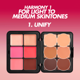 HD SKIN FACE ESSENTIALS PALETTE WITH HIGHLIGHTER - Harmony Light to Medium