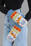 Panache - Blue Fox Pattern Knit Mittens