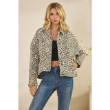 Leopard Printed Denim Jacket: Leopard B