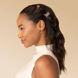 Recycled Plastic Mini Arched Clips 6pc Set - Soft Pink, Mocha & Black