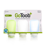 GoToob+ 3-Pack Refillable Silicone Travel Bottles: Medium 2.5 fl oz / 74 ml