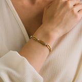 Lover's Tempo - WATERPROOF Riva CZ U-Link Bracelet - Gold