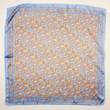 Classic Paisley Silk-Feel Polyester Bandana: Blue