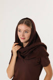 Soft Knit Triangle Shawl Scarf: Mocha
