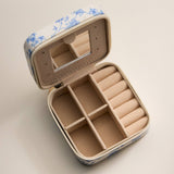 Blue Floral & bird Print Travel Jewelry Box