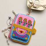 Beaded Sardine Coin Purse Keychain – Pink