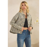 Leopard Printed Denim Jacket: Leopard B