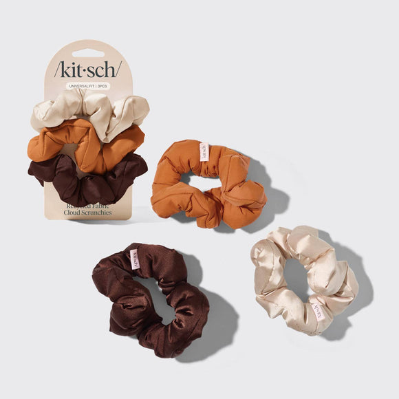 Kitsch - Recycled Fabric Cloud Scrunchies 3pc Set - Sedona