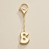 Bubble Letter Initial Keychain – Gold