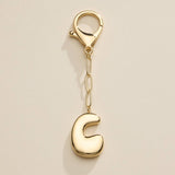 Bubble Letter Initial Keychain – Gold