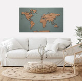 Labelled Push Pin Map - 44" x 24" - 4 Colour Options Available