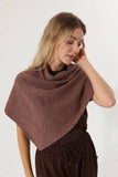 Soft Knit Triangle Shawl Scarf: Mocha