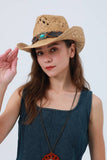 Boho Raffia Cowboy Hat: Eco Western Hat: Mocha
