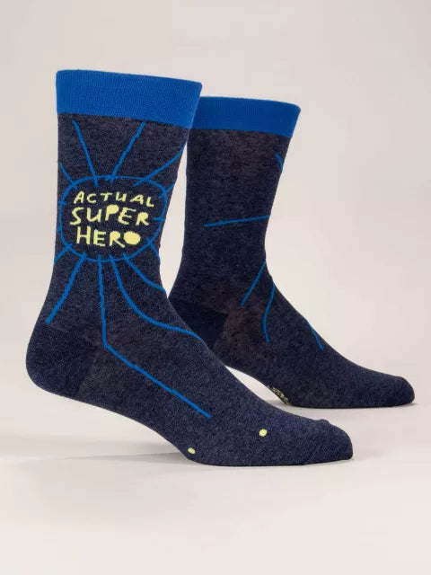 Blue Q Men's Actual Super Hero Socks