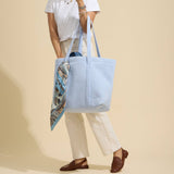 Luxe Terry Irregular Grid Pattern Tote Bag