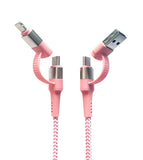 Two Faced 6' Woven Cable: Pink