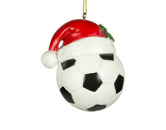 Soccer Ball w/Santa Hat Ornament