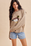 MALLARD DUCK KNITTED SWEATER: DARK FLAX