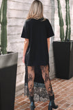 Summer 2026 High Waist Lace Sandalwood Long dress: Black