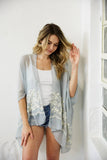 Lightweight Summer Kimono | Floral Embroidery & Tassels 🌻: Smoke